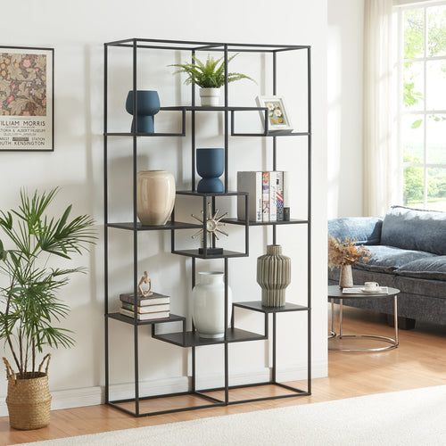 Ställhylla Råde Metall 180x100x35 cm Svart [en.casa] - premiumXL