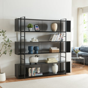 Ställhylla Randaberg 180x180x33 cm Svart [en.casa] - premiumXL