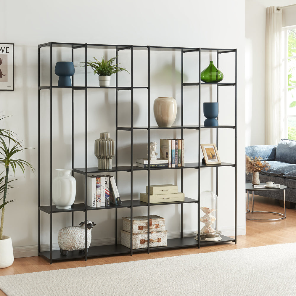 Fristående hylla Rælingen Svart [en.casa]