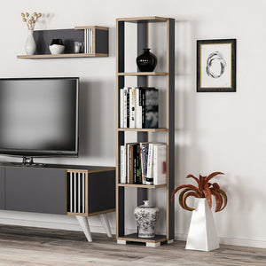 Aalestrup bokhylla med 4 nivåer 153 x 34 x 26 cm i olika färger [en.casa]