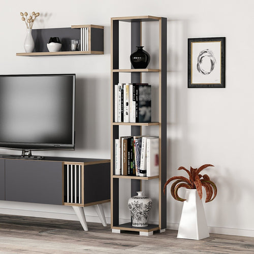 Aalestrup bokhylla med 4 nivåer 153 x 34 x 26 cm i olika färger [en.casa]