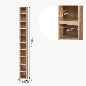 CD-hylla Tynset 187x20x17 cm med 10 fack [en.casa]