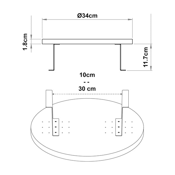 Soffbordsskiva Kuleskyd Ø34cm [en.casa]