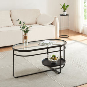 Soffbord Kumla med glasskiva [en.casa] - premiumXL