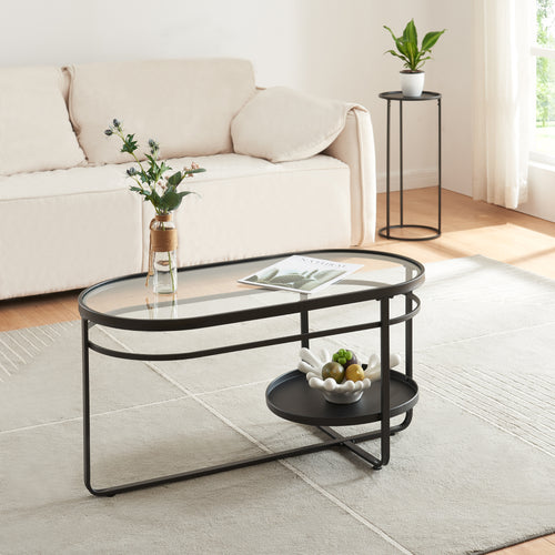 Soffbord Kumla med glasskiva [en.casa] - premiumXL