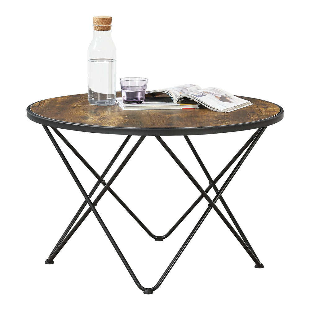 Soffbord Goskamark 80x50 cm stålram mörk träton [en.casa] - premiumXL