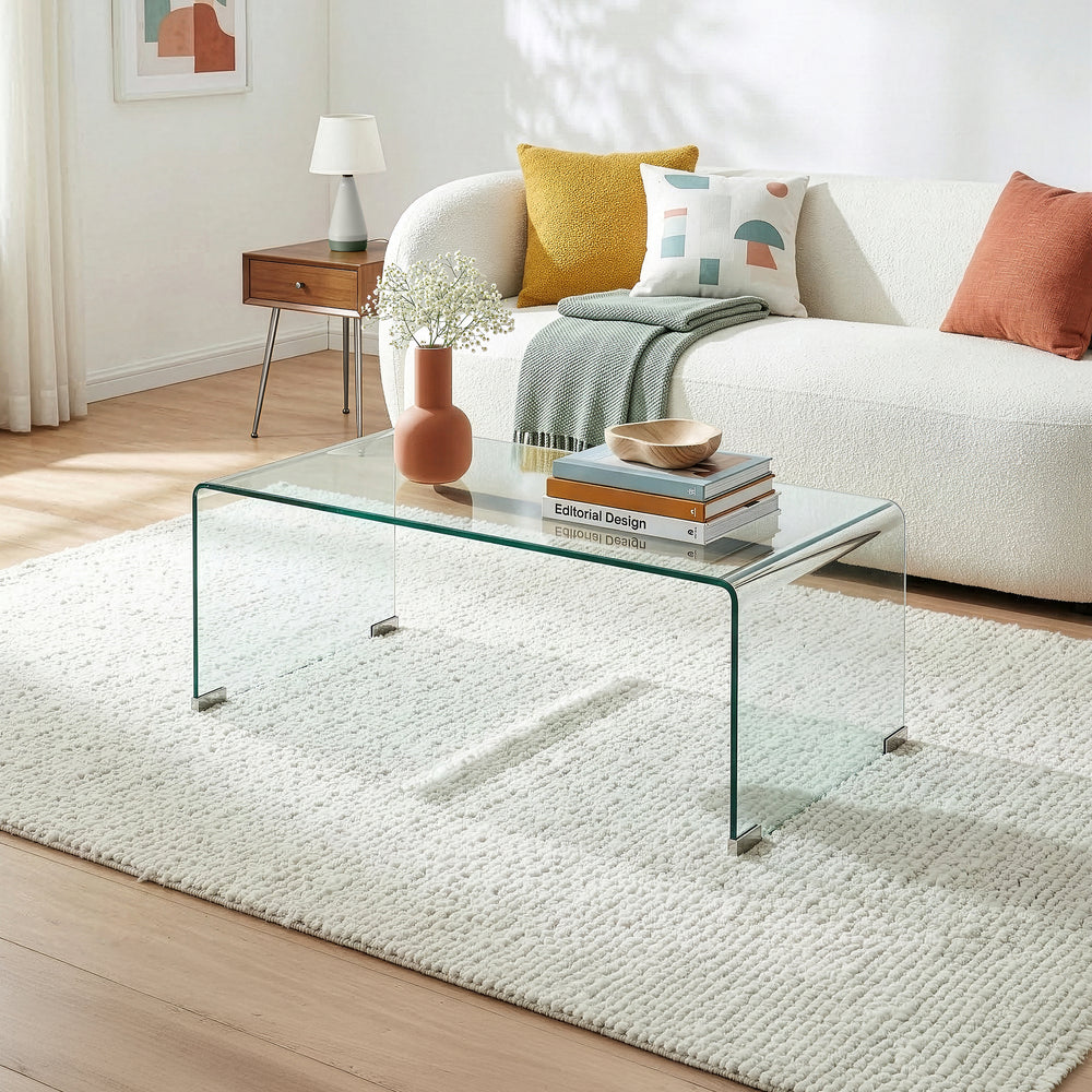 Soffbord Väsas 90x45x35 cm härdat glas [en.casa]