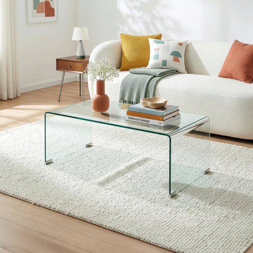 Soffbord Väsas 90x45x35 cm härdat glas [en.casa]