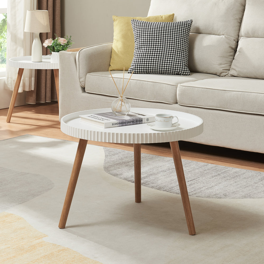 Soffbord Bongard Ø60x45 cm Vit [en.casa] - premiumXL