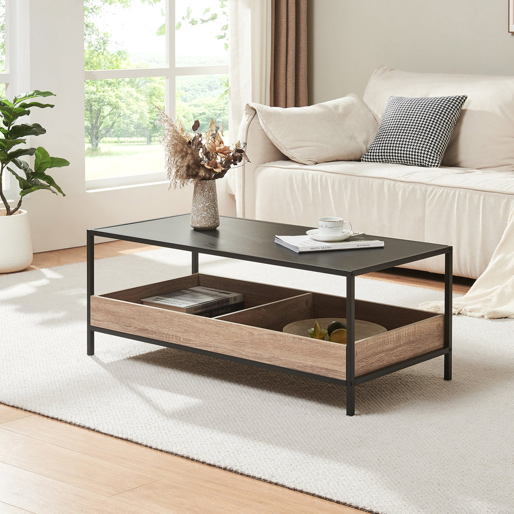 Soffbord Belana 100x48x39 cm Svart/Eklook [en.casa] - premiumXL