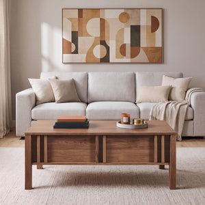 Soffbord Kilmandar med höjbar bordsskiva valnötsfärg 105x59x40 cm [en.casa]