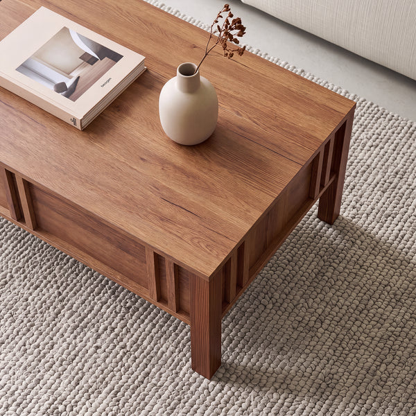 Soffbord Kilmandar med höjbar bordsskiva valnötsfärg 105x59x40 cm [en.casa]