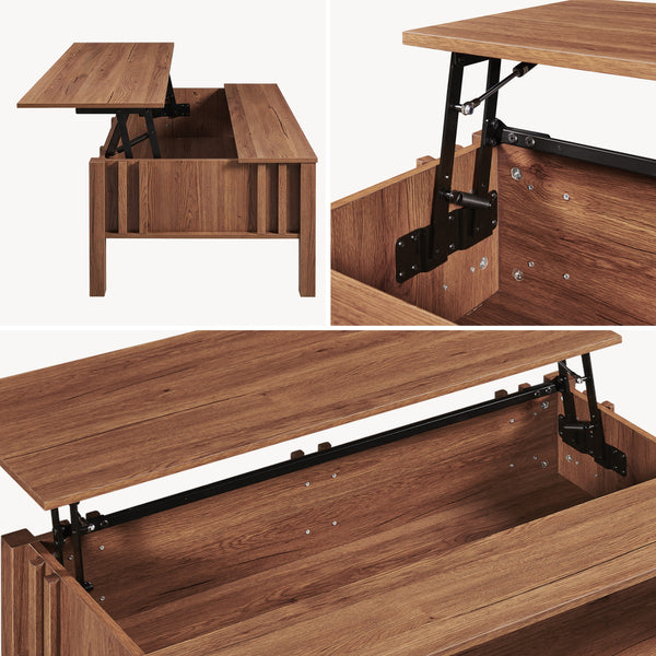 Soffbord Kilmandar med höjbar bordsskiva valnötsfärg 105x59x40 cm [en.casa]