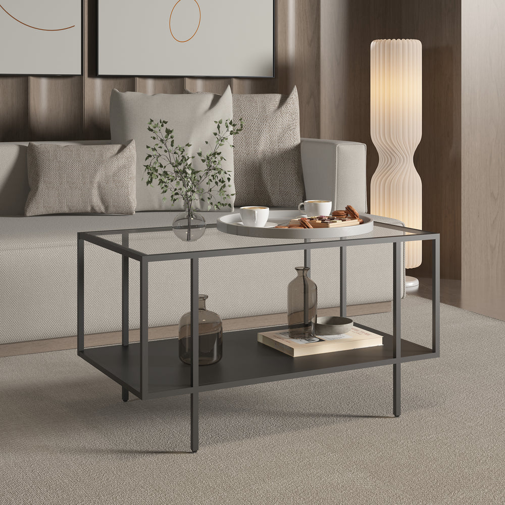 Soffbord Nynna 90x50x50 cm Svart [en.casa]