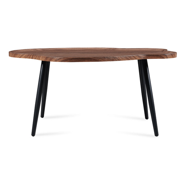 Soffbord Trestaneng 100 x 60 cm, med svängd bordsskiva, valnötsfärg [en.casa]