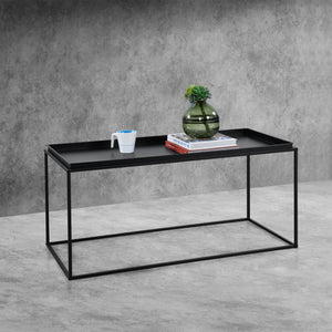 Soffbord Nyker 47x100x50 cm industridesign svart en.casa - premiumXL