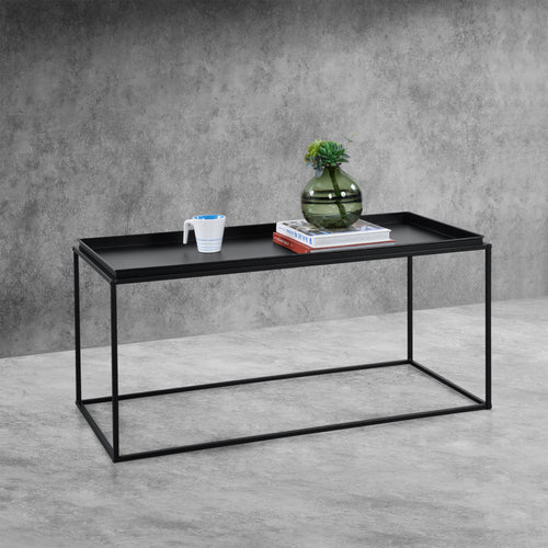 Soffbord Nyker 47x100x50 cm industridesign svart en.casa - premiumXL