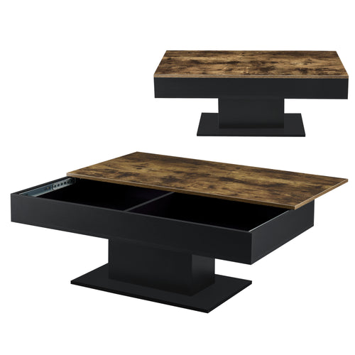 Soffbord Lünen trälook/svart [en.casa] - premiumXL