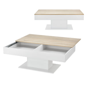 Soffbord Lünen 40x110x60cm med 2 förvaringsfack eklook vit en.casa - premiumXL