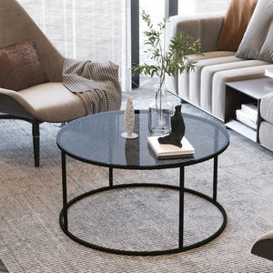 Soffbord Kolari 45 x Ø80 cm Svart/Transparent olika färger [en.casa] - premiumXL