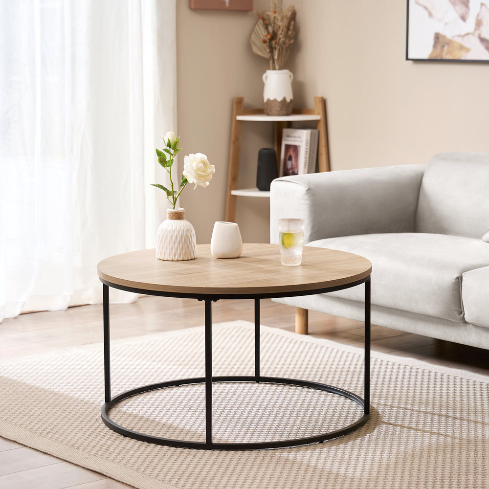 Soffbord Kuhmoinen 45xØ80 cm Svart [en.casa] - premiumXL