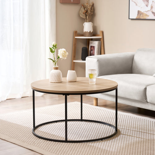 Soffbord Kuhmoinen 45xØ80 cm Svart [en.casa] - premiumXL