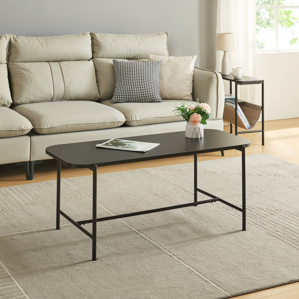 Soffbord Samnanger 110x50x45cm Svart [en.casa] - premiumXL