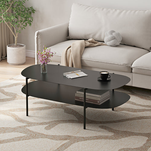 Soffbord Enebakk 112x62x40,5cm Svart, matt [en.casa] - premiumXL
