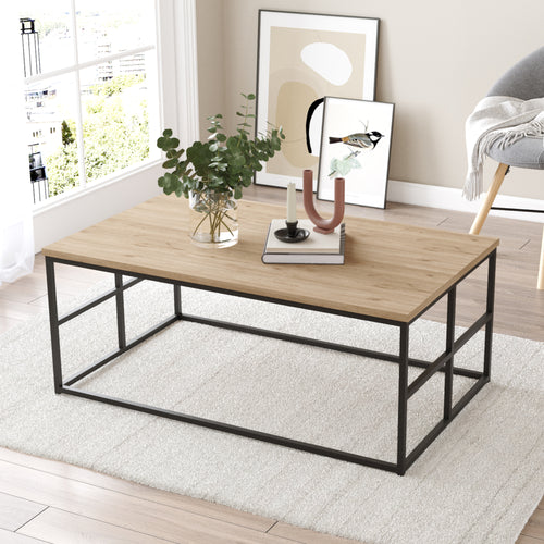 Soffbord Velendi 100x60x40 cm eklook/svart [en.casa] - premiumXL