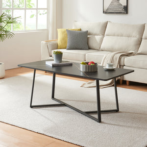 Soffbord Riskiften 120x60x48 cm marmorlook, svart [en.casa] - premiumXL