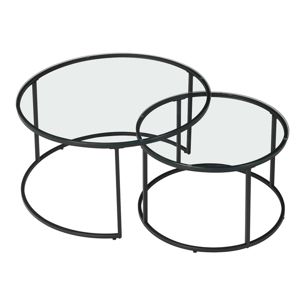 Soffbord Kokkola set om 2 härdat glas rund [en.casa] välj modell