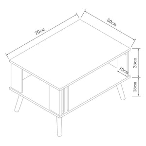 Soffbord Århus med hylla 40 x 70 x 50 cm i olika färger [en.casa]