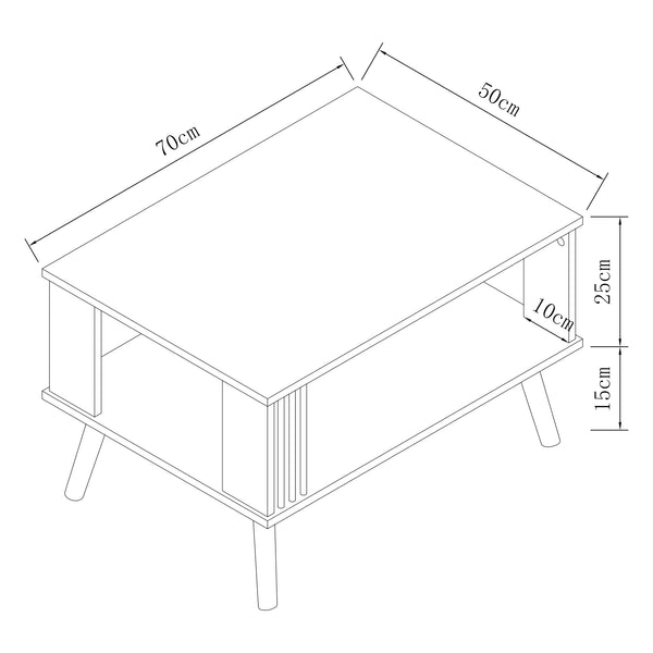 Soffbord Århus med hylla 40 x 70 x 50 cm i olika färger [en.casa]