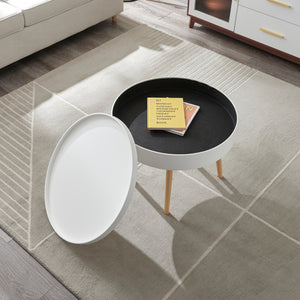 Soffbord Bongard Vit Ø60x45 cm [en.casa]