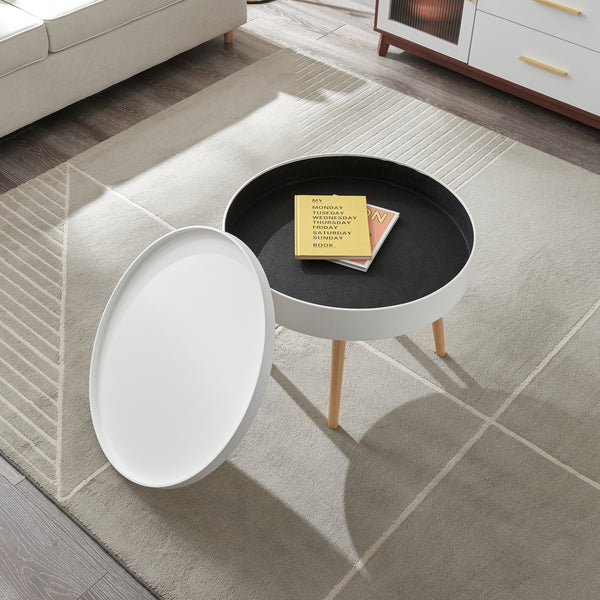 Soffbord Bongard Vit Ø60x45 cm [en.casa]