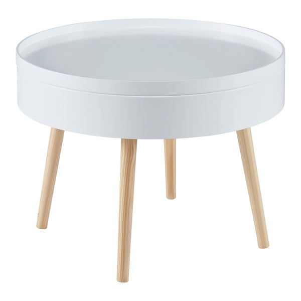 Soffbord Bongard Vit Ø60x45 cm [en.casa]
