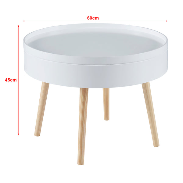Soffbord Bongard Vit Ø60x45 cm [en.casa]