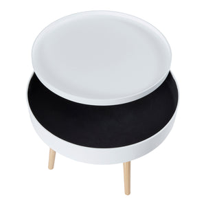 Soffbord Bongard Vit Ø60x45 cm [en.casa]