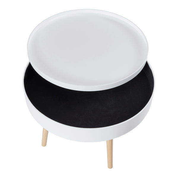 Soffbord Bongard Vit Ø60x45 cm [en.casa]