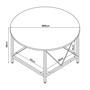 Soffbord Filem Ø80x46 cm [en.casa]