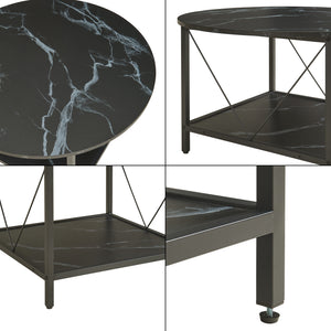 Soffbord Filem Ø80x46 cm [en.casa]