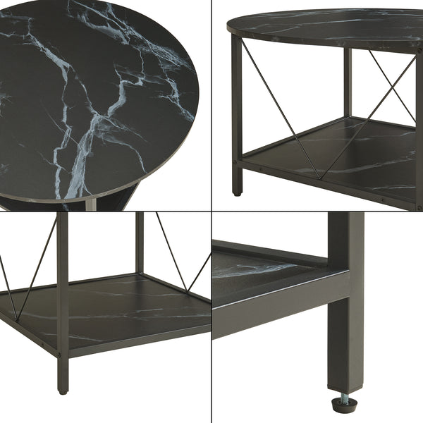 Soffbord Filem Ø80x46 cm [en.casa]