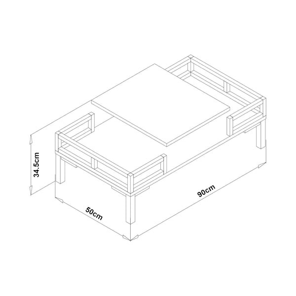 Soffbord Hultsfred 90x50x34,5cm i olika färger [en.casa]