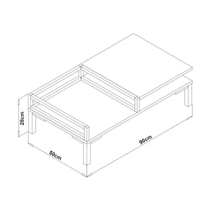 Soffbord Ibestad 90x50x28cm i olika färger [en.casa]
