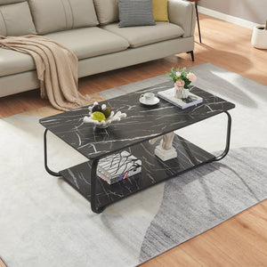 Soffbord Kolta 120x60x43 cm Marmorutseende [en.casa]