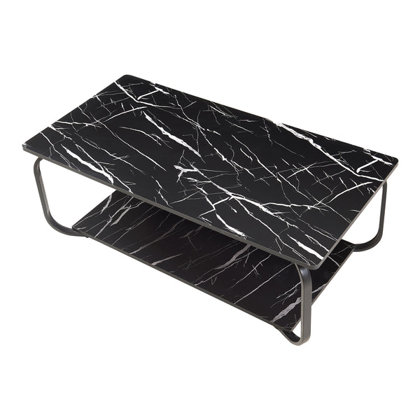 Soffbord Kolta 120x60x43 cm Marmorutseende [en.casa]