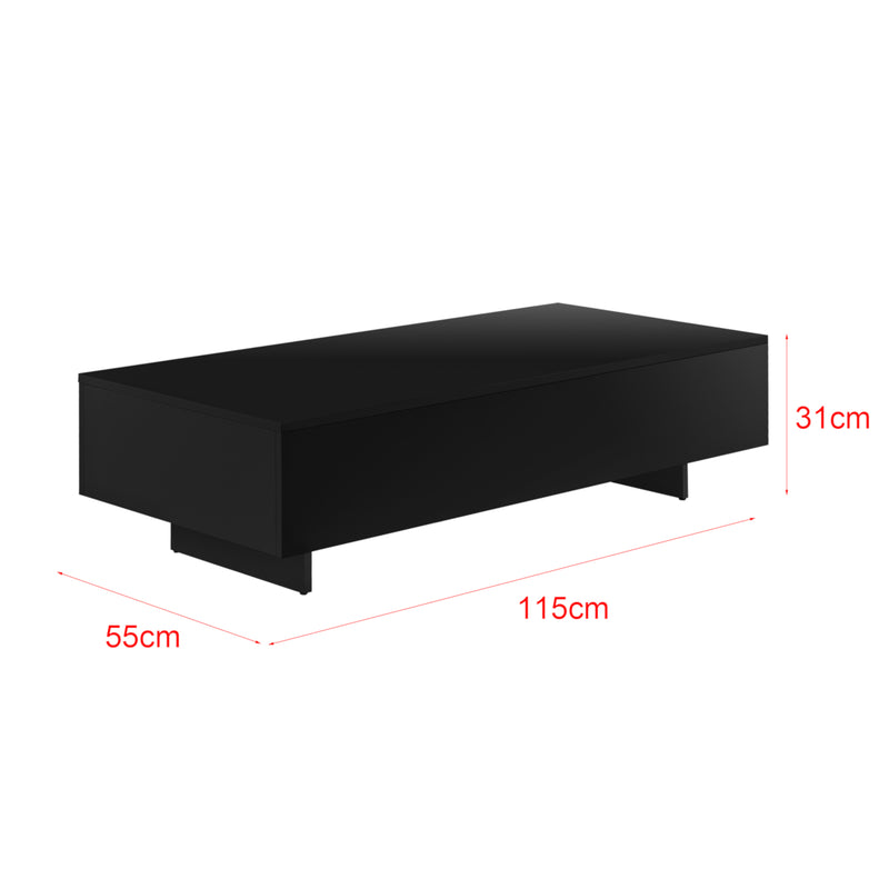 Måttskiss Soffbord Braunschweig 15x55x31cm högglans [en.casa] välj modell