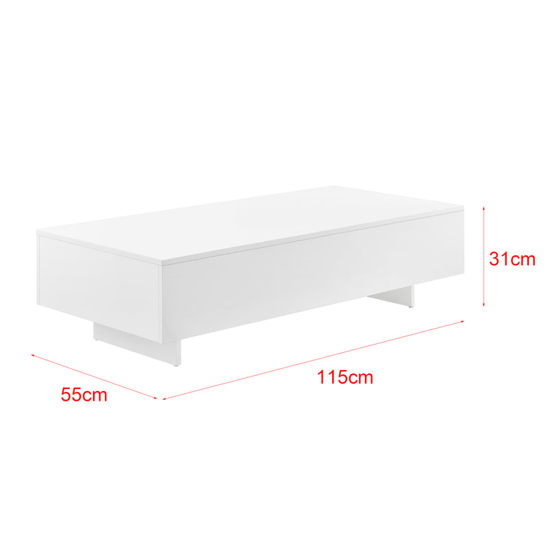 Måttskiss Soffbord Braunschweig 15x55x31cm högglans [en.casa] välj modell