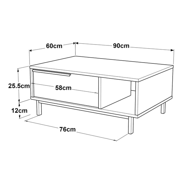 Soffbord Majaajoå 90x60x38 cm [en.casa]