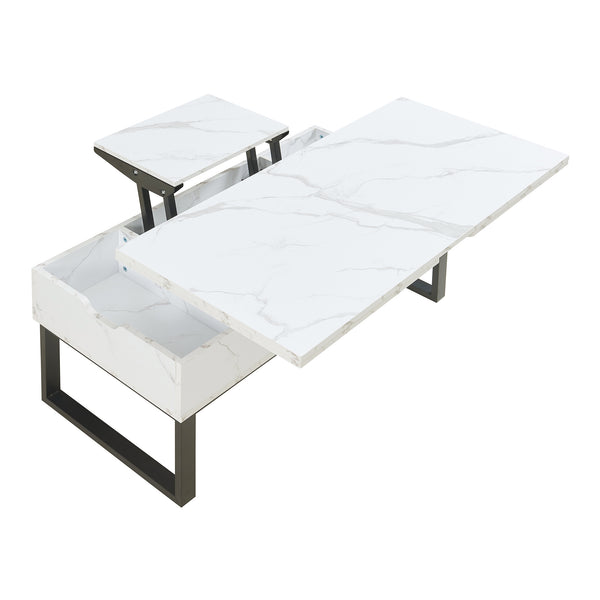 Soffbord Rauli med lyftskiva och förvaringsutrymme 100x50x47 cm [en.casa]